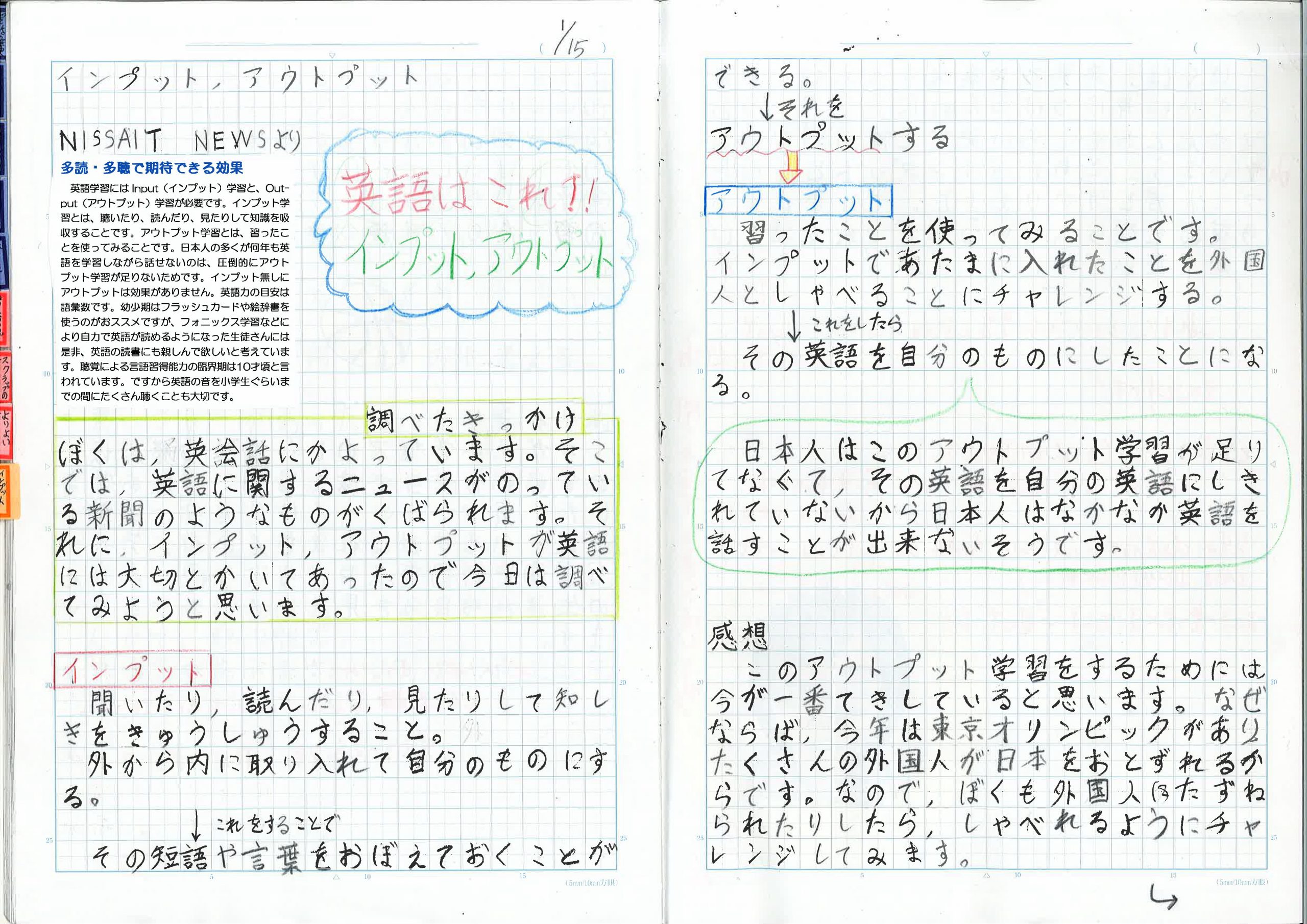 英語学習にはインプットとアウトプットが大切！